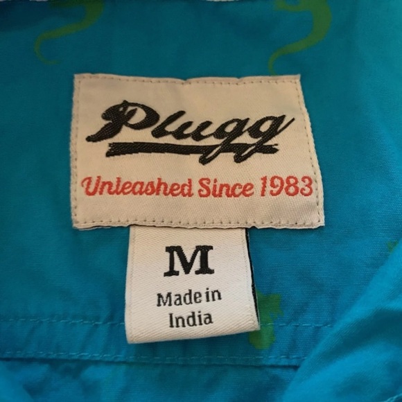 Plugg Vintage Mens Lizard Gecko Print Casual Button Down/Up Shirt, Size Medium - Picture 3 of 8